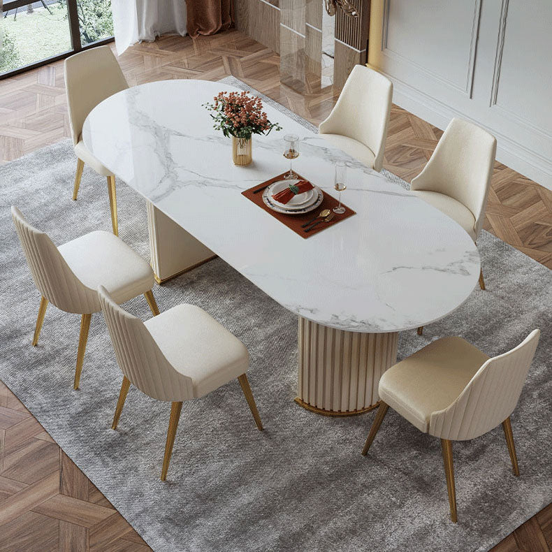 1/2/3/5 Pcs Dining Table Set with Chair Sintered Stone Dining Table Set Clearhalo 'Dining Room Sets' 'Dining Tables & Seating' 'dining_room_set' 'furn' 'furn_dining_room_set' 'Furniture' 'furniture_dining_room_set' 'Kitchen & Dining Furniture' 5003921