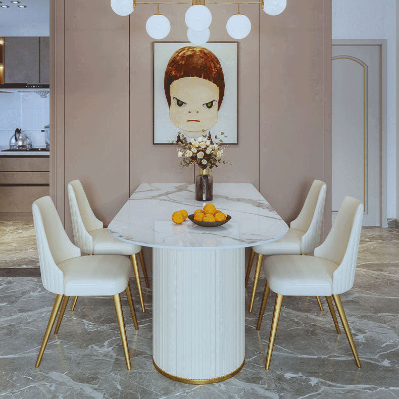 1/2/3/5 Pcs Dining Table Set with Chair Sintered Stone Dining Table Set Clearhalo 'Dining Room Sets' 'Dining Tables & Seating' 'dining_room_set' 'furn' 'furn_dining_room_set' 'Furniture' 'furniture_dining_room_set' 'Kitchen & Dining Furniture' 5003922