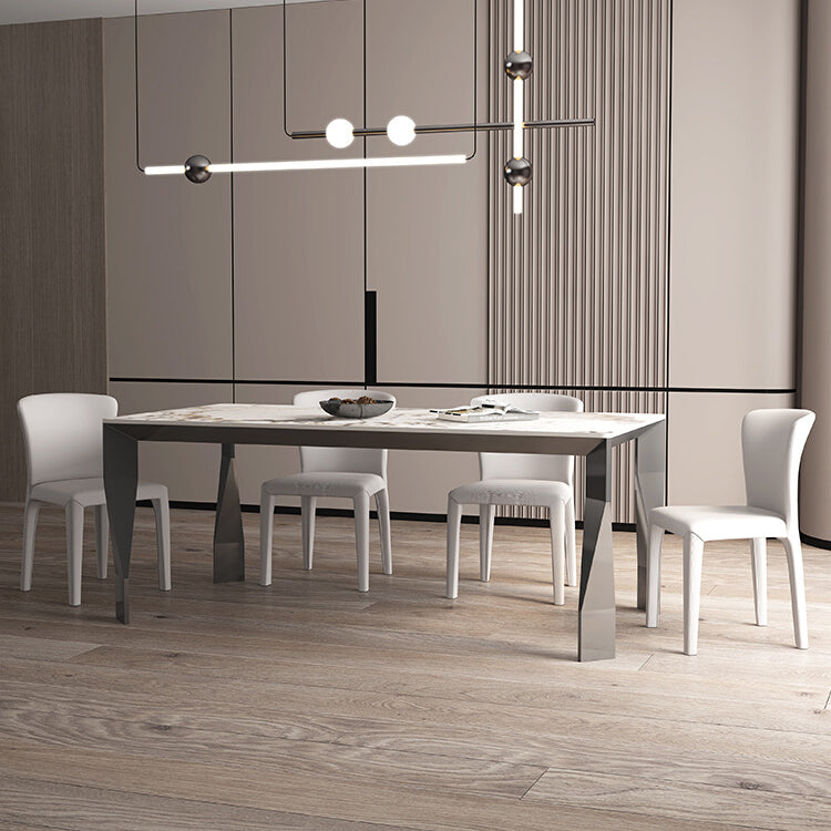 1/4/5/7 Pieces Sintered Stone Dining Table Set Dining Table and Dining Chairs Clearhalo 'Dining Room Sets' 'Dining Tables & Seating' 'dining_room_set' 'furn' 'furn_dining_room_set' 'Furniture' 'furniture_dining_room_set' 'Kitchen & Dining Furniture' 5003946