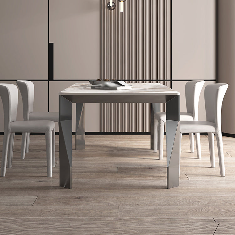 1/4/5/7 Pieces Sintered Stone Dining Table Set Dining Table and Dining Chairs 5 Pieces: Table, 4 Chairs Clearhalo 'Dining Room Sets' 'Dining Tables & Seating' 'dining_room_set' 'furn' 'furn_dining_room_set' 'Furniture' 'furniture_dining_room_set' 'Kitchen & Dining Furniture' 5003951