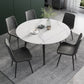Modern Scalable Dinette Set 1/4/5/6 Pieces Round Sintered Stone Top Dining Table Set 6 Pieces: Table, 5 Grey Chairs Clearhalo 'Dining Room Sets' 'Dining Tables & Seating' 'dining_room_set' 'furn' 'furn_dining_room_set' 'Furniture' 'furniture_dining_room_set' 'Kitchen & Dining Furniture' 5003962