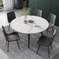 Modern Scalable Dinette Set 1/4/5/6 Pieces Round Sintered Stone Top Dining Table Set Clearhalo 'Dining Room Sets' 'Dining Tables & Seating' 'dining_room_set' 'furn' 'furn_dining_room_set' 'Furniture' 'furniture_dining_room_set' 'Kitchen & Dining Furniture' 5003973