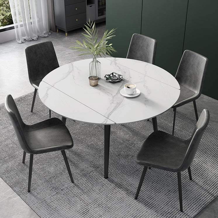 Modern Scalable Dinette Set 1/4/5/6 Pieces Round Sintered Stone Top Dining Table Set Clearhalo 'Dining Room Sets' 'Dining Tables & Seating' 'dining_room_set' 'furn' 'furn_dining_room_set' 'Furniture' 'furniture_dining_room_set' 'Kitchen & Dining Furniture' 5003973