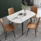 Modern Scalable Dinette Set 1/4/5/6 Pieces Round Sintered Stone Top Dining Table Set Clearhalo 'Dining Room Sets' 'Dining Tables & Seating' 'dining_room_set' 'furn' 'furn_dining_room_set' 'Furniture' 'furniture_dining_room_set' 'Kitchen & Dining Furniture' 5003975