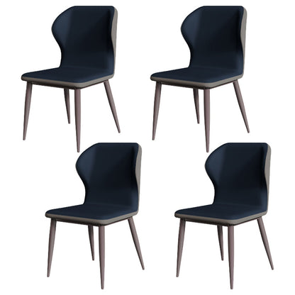 Nordic Glam Rectangle Sintered Stone Dining Table Set 1/4/6/7/8 Pieces Dining Set 4 Blue Chairs Clearhalo 'Dining Room Sets' 'Dining Tables & Seating' 'dining_room_set' 'furn' 'furn_dining_room_set' 'Furniture' 'furniture_dining_room_set' 'Kitchen & Dining Furniture' 5003983