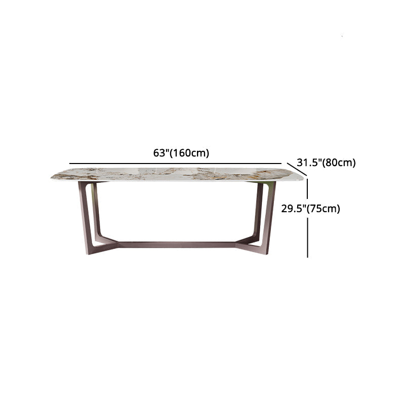 Nordic Glam Rectangle Sintered Stone Dining Table Set 1/4/6/7/8 Pieces Dining Set Clearhalo 'Dining Room Sets' 'Dining Tables & Seating' 'dining_room_set' 'furn' 'furn_dining_room_set' 'Furniture' 'furniture_dining_room_set' 'Kitchen & Dining Furniture' 5003997