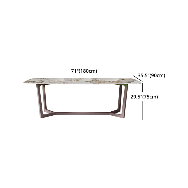 Nordic Glam Rectangle Sintered Stone Dining Table Set 1/4/6/7/8 Pieces Dining Set Clearhalo 'Dining Room Sets' 'Dining Tables & Seating' 'dining_room_set' 'furn' 'furn_dining_room_set' 'Furniture' 'furniture_dining_room_set' 'Kitchen & Dining Furniture' 5003998