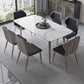 Modern Rectangle Sintered Stone Dining Table Set 1/4/5/7 Pieces Dining Set 7 Pieces: Table, 6 Chairs Clearhalo 'Dining Room Sets' 'Dining Tables & Seating' 'dining_room_set' 'furn' 'furn_dining_room_set' 'Furniture' 'furniture_dining_room_set' 'Kitchen & Dining Furniture' 5004017