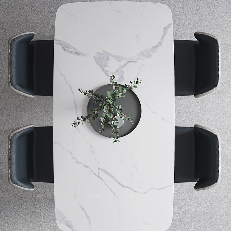 Modern Rectangle Sintered Stone Dining Table Set 1/4/5/7 Pieces Dining Set Clearhalo 'Dining Room Sets' 'Dining Tables & Seating' 'dining_room_set' 'furn' 'furn_dining_room_set' 'Furniture' 'furniture_dining_room_set' 'Kitchen & Dining Furniture' 5004026