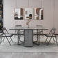 Metal Base Modern Rectangular Table Sintered Stone Top Table with Drop Leaf Clearhalo 'Dining Tables & Seating' 'Dining Tables' 'dining_table' 'furn' 'furn_dining_table' 'Furniture' 'furniture_dining_table' 'Kitchen & Dining Furniture' 'kitchen' 'kitchen_dining_table' 5004042