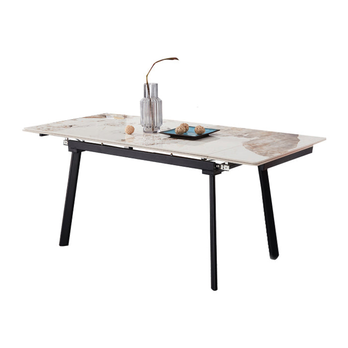 4-foot Stone Dining Site Table Modern Style Drop-Leaf Dining Table for Dining Room Clearhalo 'Dining Tables & Seating' 'Dining Tables' 'dining_table' 'furn' 'furn_dining_table' 'Furniture' 'furniture_dining_table' 'Kitchen & Dining Furniture' 'kitchen' 'kitchen_dining_table' 5004049