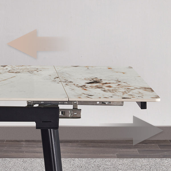 4-foot Stone Dining Site Table Modern Style Drop-Leaf Dining Table for Dining Room Clearhalo 'Dining Tables & Seating' 'Dining Tables' 'dining_table' 'furn' 'furn_dining_table' 'Furniture' 'furniture_dining_table' 'Kitchen & Dining Furniture' 'kitchen' 'kitchen_dining_table' 5004052