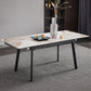 4-foot Stone Dining Site Table Modern Style Drop-Leaf Dining Table for Dining Room Clearhalo 'Dining Tables & Seating' 'Dining Tables' 'dining_table' 'furn' 'furn_dining_table' 'Furniture' 'furniture_dining_table' 'Kitchen & Dining Furniture' 'kitchen' 'kitchen_dining_table' 5004057