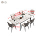 4-foot Stone Dining Site Table Modern Style Drop-Leaf Dining Table for Dining Room Clearhalo 'Dining Tables & Seating' 'Dining Tables' 'dining_table' 'furn' 'furn_dining_table' 'Furniture' 'furniture_dining_table' 'Kitchen & Dining Furniture' 'kitchen' 'kitchen_dining_table' 5004060