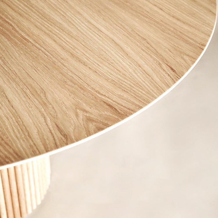 Round Pedestal Modern Dining Table Wood Color Fixed Table with Solid Wood Clearhalo 'Dining Tables & Seating' 'Dining Tables' 'dining_table' 'furn' 'furn_dining_table' 'Furniture' 'furniture_dining_table' 'Kitchen & Dining Furniture' 'kitchen' 'kitchen_dining_table' 5004066
