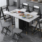 Solid Wood Contemporary Rectangular Table Glass Top Table with Drop Leaf Clearhalo 'Dining Tables & Seating' 'Dining Tables' 'dining_table' 'furn' 'furn_dining_table' 'Furniture' 'furniture_dining_table' 'Kitchen & Dining Furniture' 'kitchen' 'kitchen_dining_table' 5004088