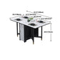Solid Wood Contemporary Rectangular Table Glass Top Table with Drop Leaf Clearhalo 'Dining Tables & Seating' 'Dining Tables' 'dining_table' 'furn' 'furn_dining_table' 'Furniture' 'furniture_dining_table' 'Kitchen & Dining Furniture' 'kitchen' 'kitchen_dining_table' 5004091
