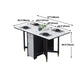 Solid Wood Contemporary Rectangular Table Glass Top Table with Drop Leaf Clearhalo 'Dining Tables & Seating' 'Dining Tables' 'dining_table' 'furn' 'furn_dining_table' 'Furniture' 'furniture_dining_table' 'Kitchen & Dining Furniture' 'kitchen' 'kitchen_dining_table' 5004092