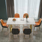 Marble Top Dining Table Modern Rectangle Dining Table with Sled Base 78.7"L x 31.5"W x 29.5"H Without Chairs Clearhalo 'Dining Tables & Seating' 'Dining Tables' 'dining_table' 'furn' 'furn_dining_table' 'Furniture' 'furniture_dining_table' 'Kitchen & Dining Furniture' 'kitchen' 'kitchen_dining_table' 5004095