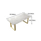 Marble Top Dining Table Modern Rectangle Dining Table with Sled Base Clearhalo 'Dining Tables & Seating' 'Dining Tables' 'dining_table' 'furn' 'furn_dining_table' 'Furniture' 'furniture_dining_table' 'Kitchen & Dining Furniture' 'kitchen' 'kitchen_dining_table' 5004106