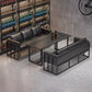 Industrial Style Black Dining Table Sintered Stone Dining Table with Black Frame 63"L x 27.6"W x 29.5"H Without Chairs Clearhalo 'Dining Tables & Seating' 'Dining Tables' 'dining_table' 'furn' 'furn_dining_table' 'Furniture' 'furniture_dining_table' 'Kitchen & Dining Furniture' 'kitchen' 'kitchen_dining_table' 5004109