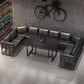 Industrial Style Black Dining Table Sintered Stone Dining Table with Black Frame 47.2"L x 23.6"W x 29.5"H Without Chairs Clearhalo 'Dining Tables & Seating' 'Dining Tables' 'dining_table' 'furn' 'furn_dining_table' 'Furniture' 'furniture_dining_table' 'Kitchen & Dining Furniture' 'kitchen' 'kitchen_dining_table' 5004110