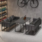 Industrial Style Black Dining Table Sintered Stone Dining Table with Black Frame Clearhalo 'Dining Tables & Seating' 'Dining Tables' 'dining_table' 'furn' 'furn_dining_table' 'Furniture' 'furniture_dining_table' 'Kitchen & Dining Furniture' 'kitchen' 'kitchen_dining_table' 5004116