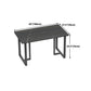 Industrial Style Black Dining Table Sintered Stone Dining Table with Black Frame Clearhalo 'Dining Tables & Seating' 'Dining Tables' 'dining_table' 'furn' 'furn_dining_table' 'Furniture' 'furniture_dining_table' 'Kitchen & Dining Furniture' 'kitchen' 'kitchen_dining_table' 5004122