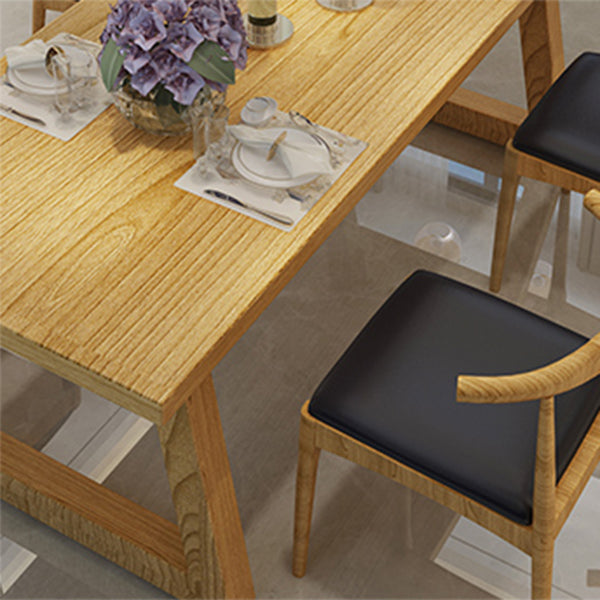 Modern Style Dining Table Rectangle Solid Wood Dining Table with Sled Base Clearhalo 'Dining Tables & Seating' 'Dining Tables' 'dining_table' 'furn' 'furn_dining_table' 'Furniture' 'furniture_dining_table' 'Kitchen & Dining Furniture' 'kitchen' 'kitchen_dining_table' 5004131