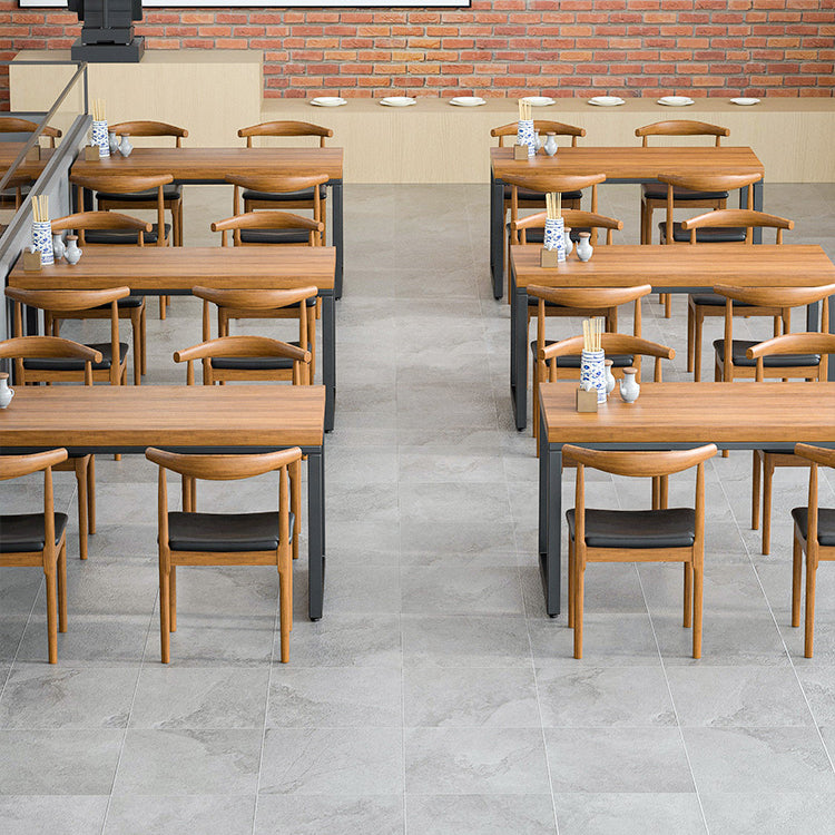 Industrial Style Dining Table Rectangle Solid Wood Table with Black Frame Clearhalo 'Dining Tables & Seating' 'Dining Tables' 'dining_table' 'furn' 'furn_dining_table' 'Furniture' 'furniture_dining_table' 'Kitchen & Dining Furniture' 'kitchen' 'kitchen_dining_table' 5004139