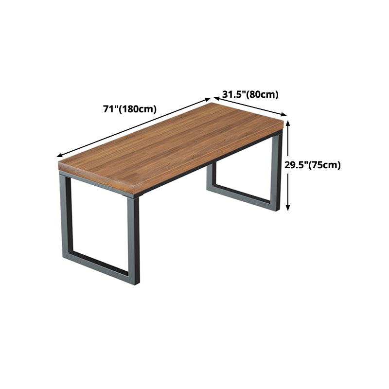 Industrial Style Dining Table Rectangle Solid Wood Table with Black Frame Clearhalo 'Dining Tables & Seating' 'Dining Tables' 'dining_table' 'furn' 'furn_dining_table' 'Furniture' 'furniture_dining_table' 'Kitchen & Dining Furniture' 'kitchen' 'kitchen_dining_table' 5004152