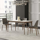 White Stone Top Table Mid-Century Modern Rectangle Table with 4 Wood Legs Brown 70.9"L x 35.4"W x 29.5"H Without Chairs Clearhalo 'Dining Tables & Seating' 'Dining Tables' 'dining_table' 'furn' 'furn_dining_table' 'Furniture' 'furniture_dining_table' 'Kitchen & Dining Furniture' 'kitchen' 'kitchen_dining_table' 5004173