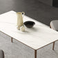 White Stone Top Table Mid-Century Modern Rectangle Table with 4 Wood Legs Clearhalo 'Dining Tables & Seating' 'Dining Tables' 'dining_table' 'furn' 'furn_dining_table' 'Furniture' 'furniture_dining_table' 'Kitchen & Dining Furniture' 'kitchen' 'kitchen_dining_table' 5004177