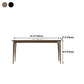 White Stone Top Table Mid-Century Modern Rectangle Table with 4 Wood Legs Clearhalo 'Dining Tables & Seating' 'Dining Tables' 'dining_table' 'furn' 'furn_dining_table' 'Furniture' 'furniture_dining_table' 'Kitchen & Dining Furniture' 'kitchen' 'kitchen_dining_table' 5004182