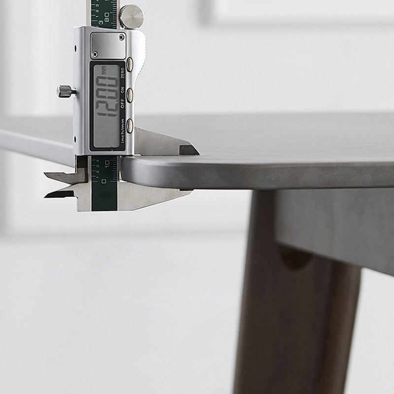 Stone Top Dining Table Mid-Century Modern Dining Table with 4 Oak Wood Legs Clearhalo 'Dining Tables & Seating' 'Dining Tables' 'dining_table' 'furn' 'furn_dining_table' 'Furniture' 'furniture_dining_table' 'Kitchen & Dining Furniture' 'kitchen' 'kitchen_dining_table' 5004190