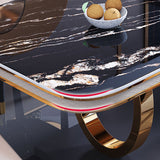 Stone Top Dining Table Traditional Luxury Table with Pedestal Base in Gold Clearhalo 'Dining Tables & Seating' 'Dining Tables' 'dining_table' 'furn' 'furn_dining_table' 'Furniture' 'furniture_dining_table' 'Kitchen & Dining Furniture' 'kitchen' 'kitchen_dining_table' 5004218