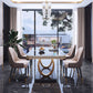 Stone Top Dining Table Traditional Luxury Table with Pedestal Base in Gold Clearhalo 'Dining Tables & Seating' 'Dining Tables' 'dining_table' 'furn' 'furn_dining_table' 'Furniture' 'furniture_dining_table' 'Kitchen & Dining Furniture' 'kitchen' 'kitchen_dining_table' 5004220