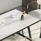 Metal Double Pedestal Table Modern Stone Top Rectangle Counter Dining Table Clearhalo 'Dining Tables & Seating' 'Dining Tables' 'dining_table' 'furn' 'furn_dining_table' 'Furniture' 'furniture_dining_table' 'Kitchen & Dining Furniture' 'kitchen' 'kitchen_dining_table' 5004245