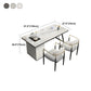 Metal Double Pedestal Table Modern Stone Top Rectangle Counter Dining Table Clearhalo 'Dining Tables & Seating' 'Dining Tables' 'dining_table' 'furn' 'furn_dining_table' 'Furniture' 'furniture_dining_table' 'Kitchen & Dining Furniture' 'kitchen' 'kitchen_dining_table' 5004251