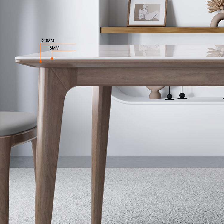 Medieval Modern Sintered Stone Dining Table Rectangle Table with Wooden 4 Legs Clearhalo 'Dining Tables & Seating' 'Dining Tables' 'dining_table' 'furn' 'furn_dining_table' 'Furniture' 'furniture_dining_table' 'Kitchen & Dining Furniture' 'kitchen' 'kitchen_dining_table' 5004259