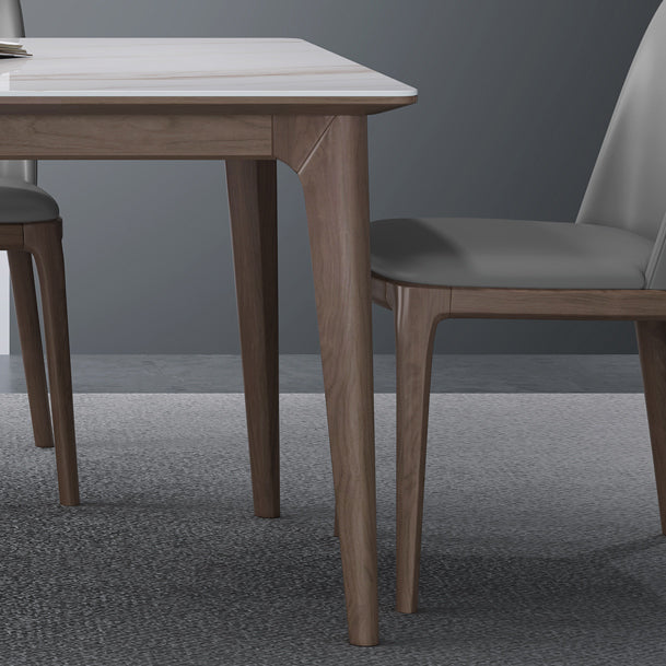 Medieval Modern Sintered Stone Dining Table Rectangle Table with Wooden 4 Legs Clearhalo 'Dining Tables & Seating' 'Dining Tables' 'dining_table' 'furn' 'furn_dining_table' 'Furniture' 'furniture_dining_table' 'Kitchen & Dining Furniture' 'kitchen' 'kitchen_dining_table' 5004260