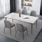 Medieval Modern Sintered Stone Dining Table Rectangle Table with Wooden 4 Legs Clearhalo 'Dining Tables & Seating' 'Dining Tables' 'dining_table' 'furn' 'furn_dining_table' 'Furniture' 'furniture_dining_table' 'Kitchen & Dining Furniture' 'kitchen' 'kitchen_dining_table' 5004263