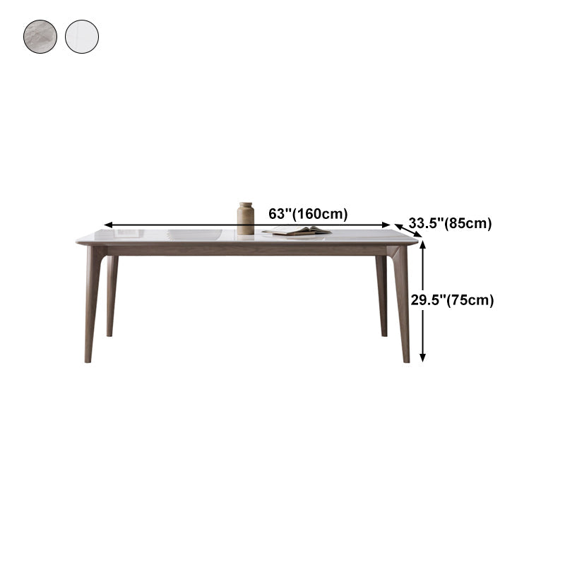 Medieval Modern Sintered Stone Dining Table Rectangle Table with Wooden 4 Legs Clearhalo 'Dining Tables & Seating' 'Dining Tables' 'dining_table' 'furn' 'furn_dining_table' 'Furniture' 'furniture_dining_table' 'Kitchen & Dining Furniture' 'kitchen' 'kitchen_dining_table' 5004269