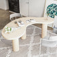 Modern Solid Wood Dining Table 3 Legs Dining Table for Dining Room Beige 78.7"L x 31.5"W x 29.5"H Without Chairs Clearhalo 'Dining Tables & Seating' 'Dining Tables' 'dining_table' 'furn' 'furn_dining_table' 'Furniture' 'furniture_dining_table' 'Kitchen & Dining Furniture' 'kitchen' 'kitchen_dining_table' 5004273