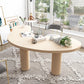 Modern Solid Wood Dining Table 3 Legs Dining Table for Dining Room Beige 98.4"L x 31.5"W x 29.5"H Without Chairs Clearhalo 'Dining Tables & Seating' 'Dining Tables' 'dining_table' 'furn' 'furn_dining_table' 'Furniture' 'furniture_dining_table' 'Kitchen & Dining Furniture' 'kitchen' 'kitchen_dining_table' 5004274