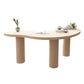 Modern Solid Wood Dining Table 3 Legs Dining Table for Dining Room Beige Without Chairs Clearhalo 'Dining Tables & Seating' 'Dining Tables' 'dining_table' 'furn' 'furn_dining_table' 'Furniture' 'furniture_dining_table' 'Kitchen & Dining Furniture' 'kitchen' 'kitchen_dining_table' 5004276