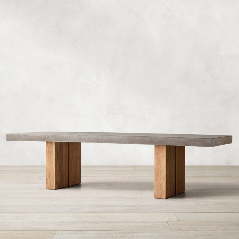 Modern Rectangle Dining table Solid Wood Double Pedestal Table in Grey 78.7"L x 31.5"W x 29.5"H Without Chairs Clearhalo 'Dining Tables & Seating' 'Dining Tables' 'dining_table' 'furn' 'furn_dining_table' 'Furniture' 'furniture_dining_table' 'Kitchen & Dining Furniture' 'kitchen' 'kitchen_dining_table' 5004309