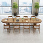 Contemporary Oval Solid Wood Table Standard Height Dining Table with Trestle Base Clearhalo 'Dining Tables & Seating' 'Dining Tables' 'dining_table' 'furn' 'furn_dining_table' 'Furniture' 'furniture_dining_table' 'Kitchen & Dining Furniture' 'kitchen' 'kitchen_dining_table' 5004388