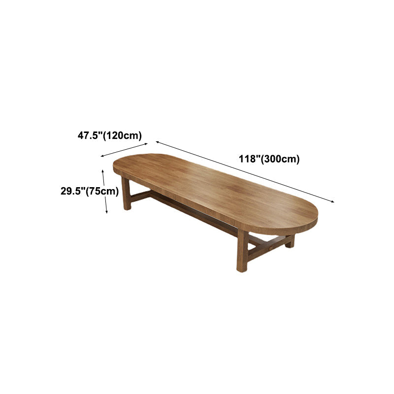 Contemporary Oval Solid Wood Table Standard Height Dining Table with Trestle Base Clearhalo 'Dining Tables & Seating' 'Dining Tables' 'dining_table' 'furn' 'furn_dining_table' 'Furniture' 'furniture_dining_table' 'Kitchen & Dining Furniture' 'kitchen' 'kitchen_dining_table' 5004398