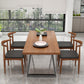 Metal Sled Base Dining Table Modern Solid Wood Top Dining Table in Brown and Black 70.9"L x 27.6"W x 29.5"H Without Chairs Clearhalo 'Dining Tables & Seating' 'Dining Tables' 'dining_table' 'furn' 'furn_dining_table' 'Furniture' 'furniture_dining_table' 'Kitchen & Dining Furniture' 'kitchen' 'kitchen_dining_table' 5004402